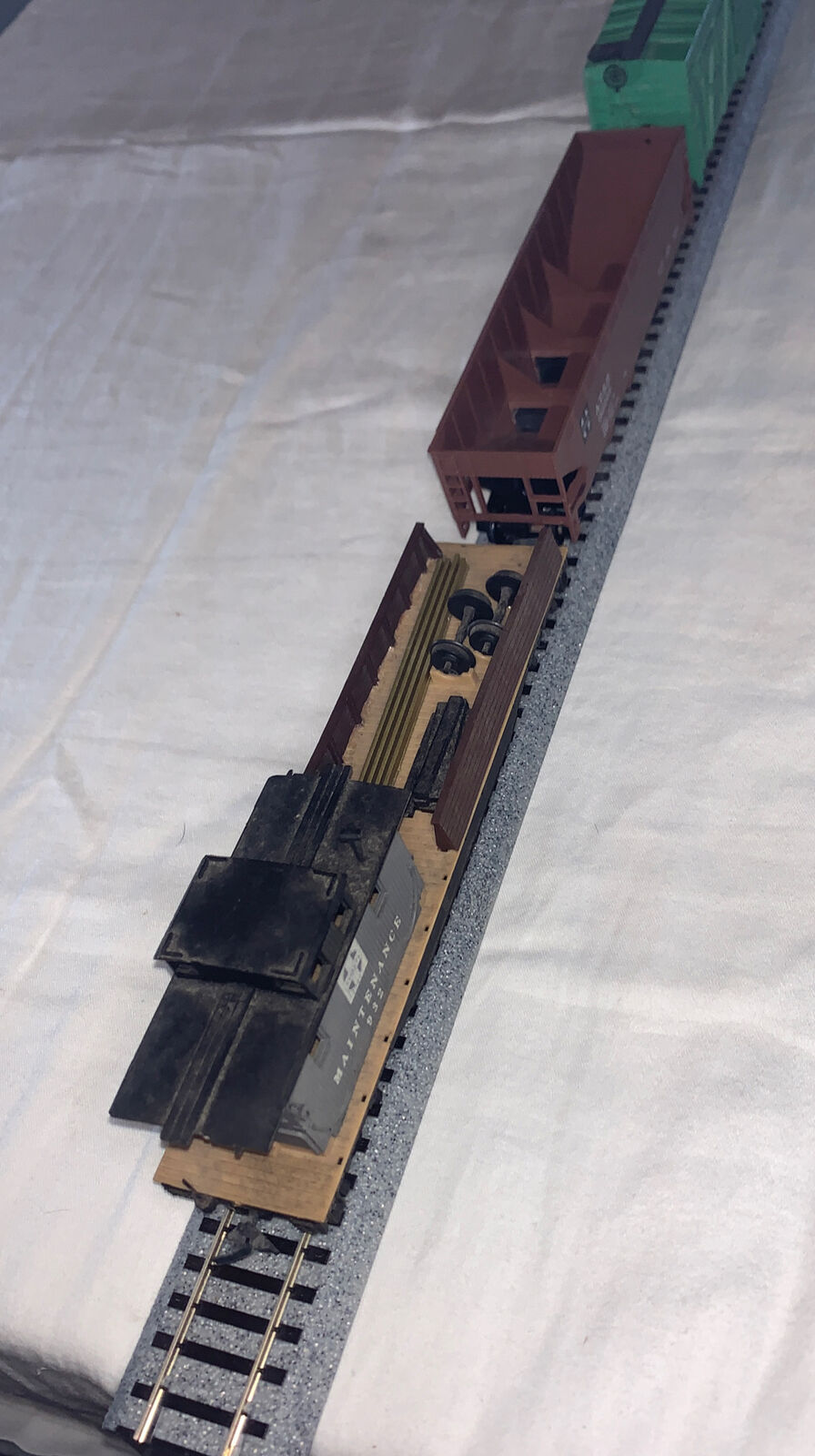 🚂 HO Scale Santa Fe 4 Car Set! Box Car, Stock Car, Hopper & Work Cars. C3-C7