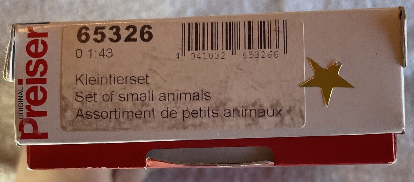 🚂 O Gauge Prieser 65236 Set of Small Animals. Brand New in Original Box! C-10