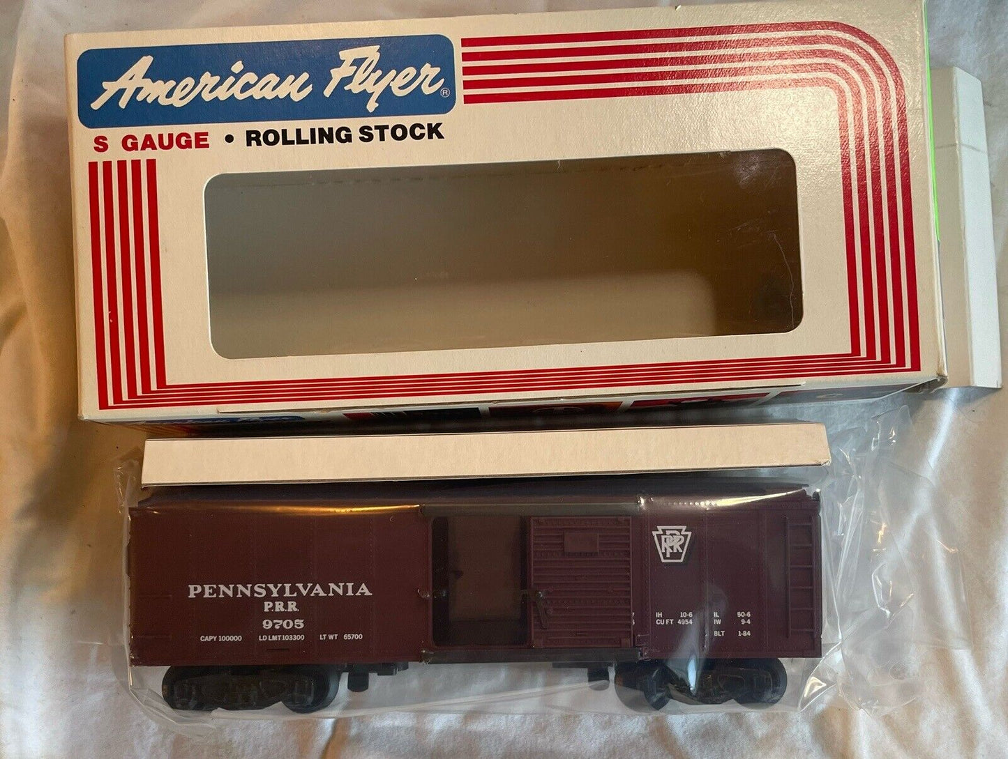 🚂 S Gauge American Flyer 4-9705 Pennyslvania PRR Box Car C-10 MINT in OB