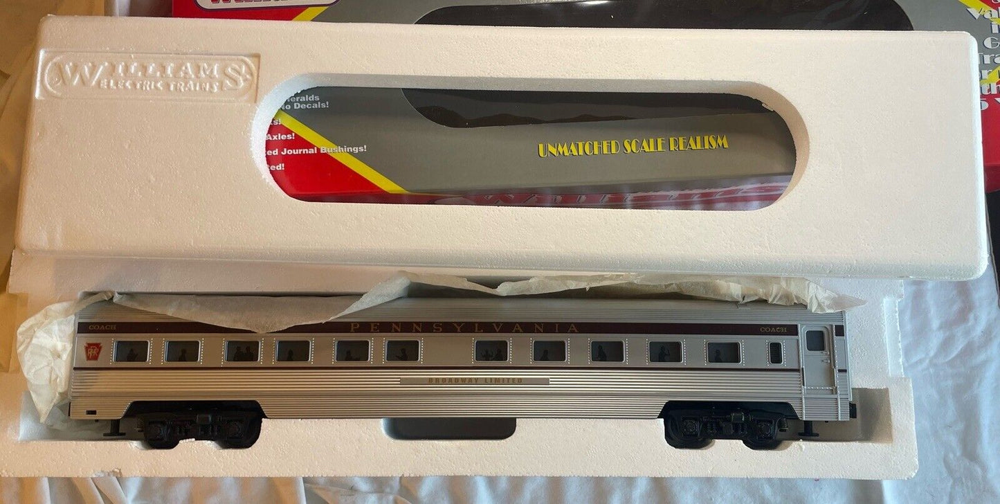 🚂 O Gauge Williams S306 Pennsylvania PRR 72'S Streamliner Coach C-10 MINT