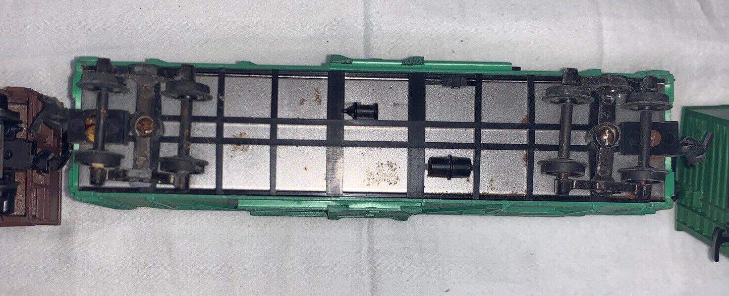 🚂 HO Scale Santa Fe 4 Car Set! Box Car, Stock Car, Hopper & Work Cars. C3-C7