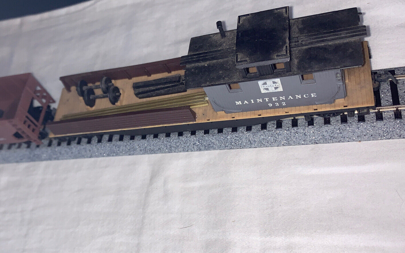 🚂 HO Scale Santa Fe 4 Car Set! Box Car, Stock Car, Hopper & Work Cars. C3-C7