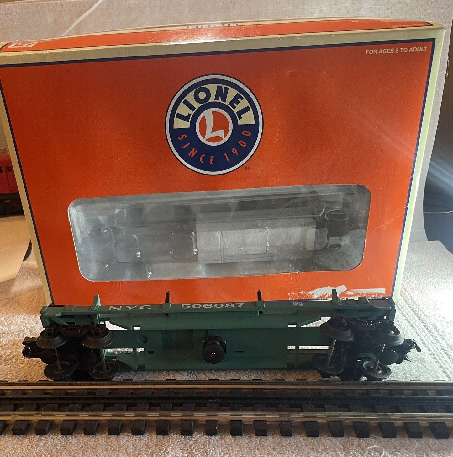 Lionel 6-26898 O Gauge New York Central Log Dump Car. C-8 LN. Missing logs