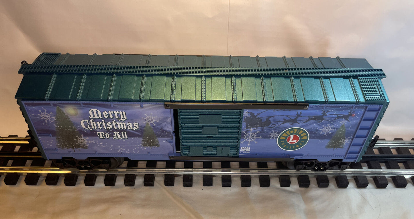 🚂 Lionel 25033 2007 Christmas Boxcar O Gauge. Die-Cast Sprung Trucks! LNIB C-8!