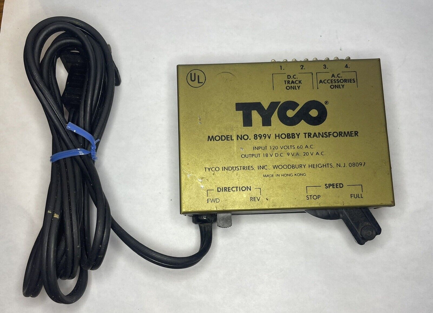 Tyco Hobby Transfomrer. Not Tested. Model: 899 V. Vintage