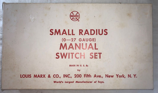 🚂 Marx No. 740 Small Radius O-27 Manual Switch Set in OB. C-7 Excellent!!