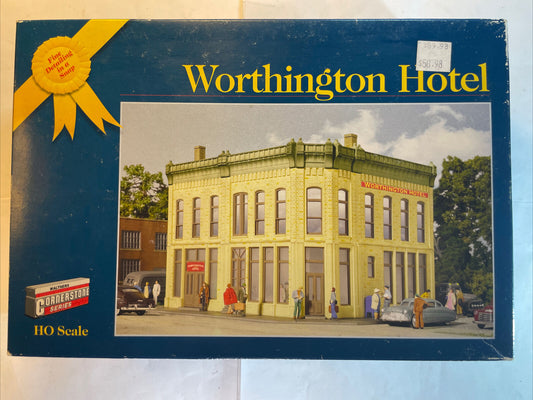 🚂 HO Scale Walthers Cornerstone 933-3609 Worthington Hotel. Brand New In Box!!!