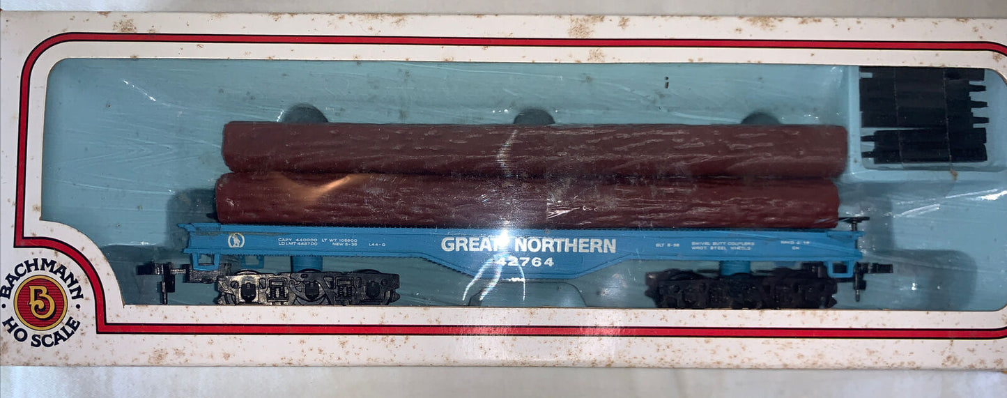 🚂 HO Scale Set of 5 Lumber Cars and 1 Lumber Truck. Various Brands/Conditions