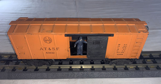 🚂 Lionel X3464 ATSF #63132 Operating Boxcar, Orange. C-6 VG. Serviced / TESTED!