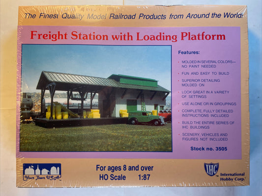 🚂 HO Scale IHC 3505 Freight Station w/ Loading Platform Brand New/Sealed In OB!