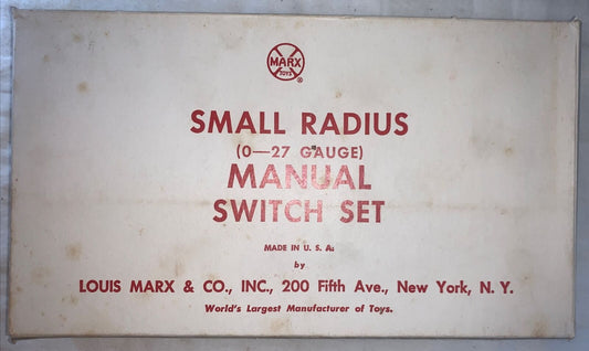 🚂 Marx No. 740 Small Radius O-27 Manual Switch Set in OB. C-7 Excellent!!