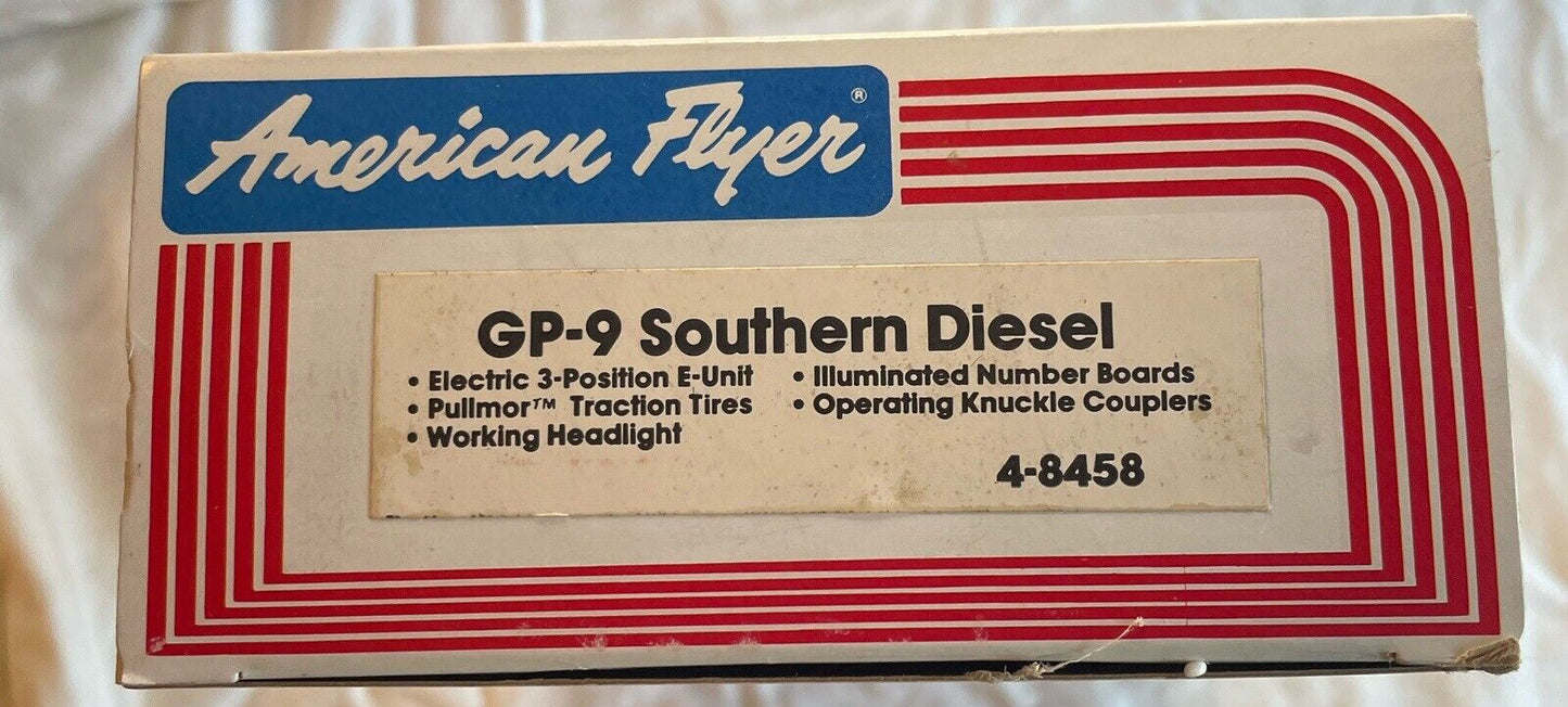 🚂 S Gauge American Flyer 4-8458 Southern GP-9 Diesel Locomotive C-10 MINT in OB