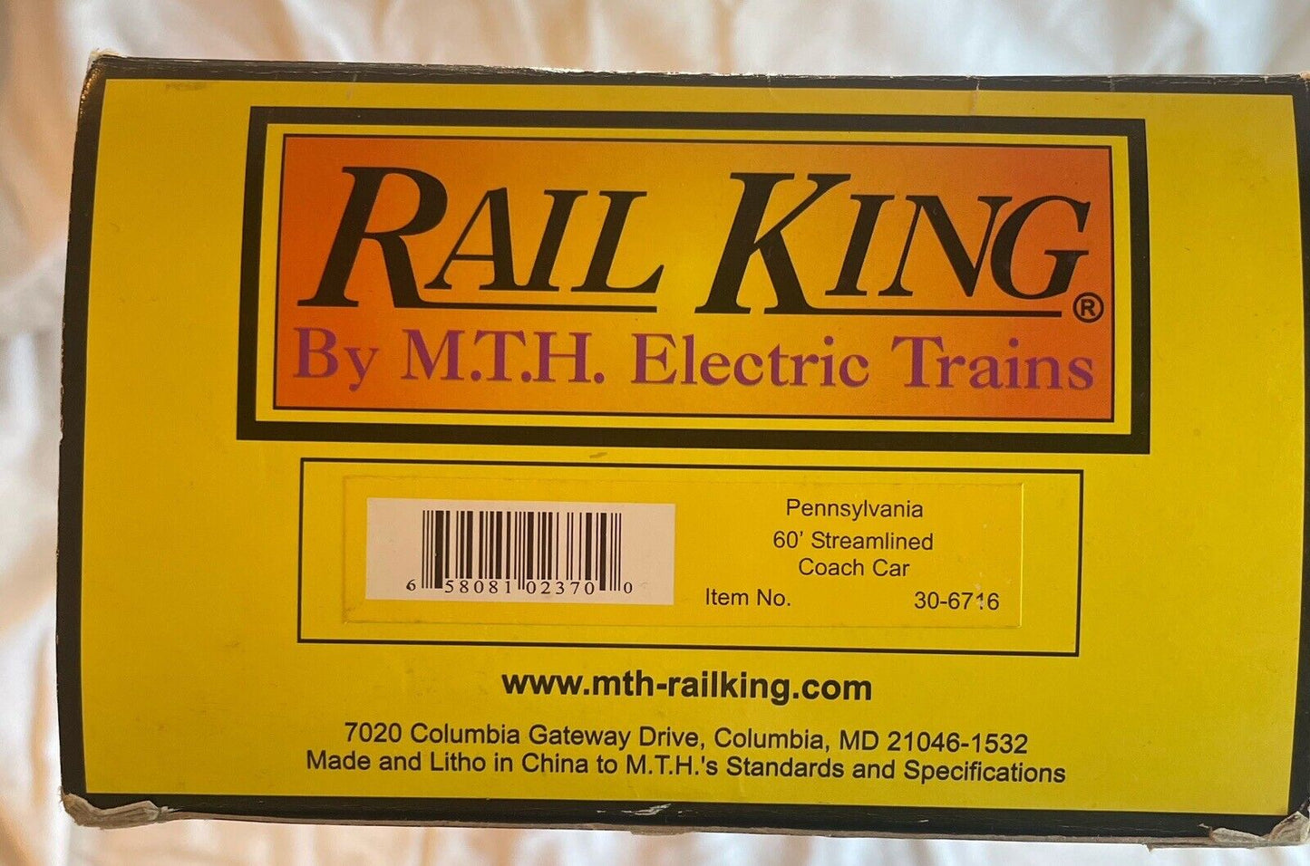🚂 O Gauge MTH 30-6716 RailKing PRR Pennsylvania 60' Coach C-10 MINT in OB