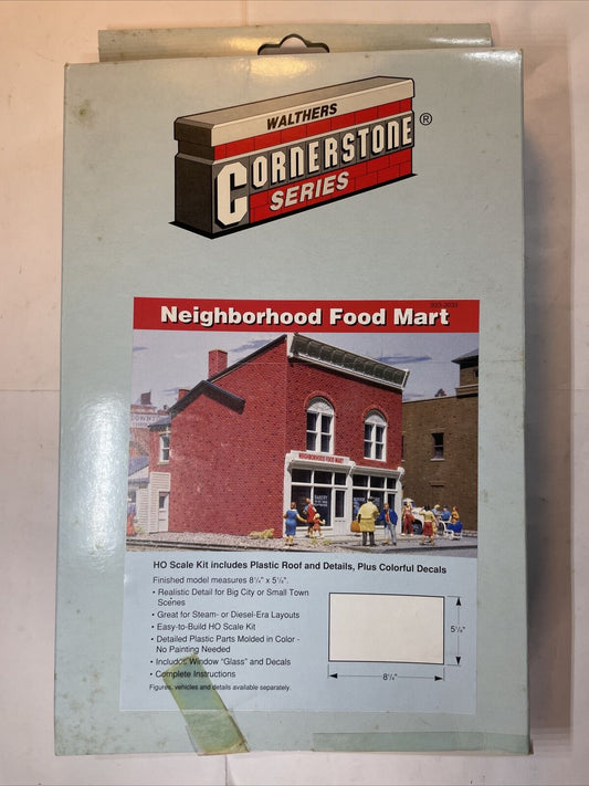 🚂 HO Scale Walthers 933-3033 Neighborhood Food Mart. Brand New In Original Box!