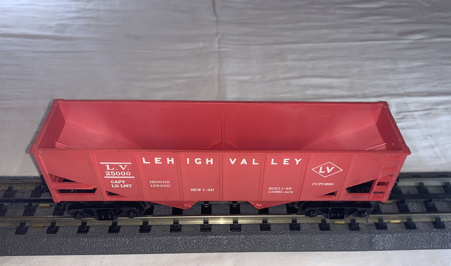 🚂 Lionel 6476 Lehigh Valley Hopper, Red. C-6 Very Good. Serviced & Tested!