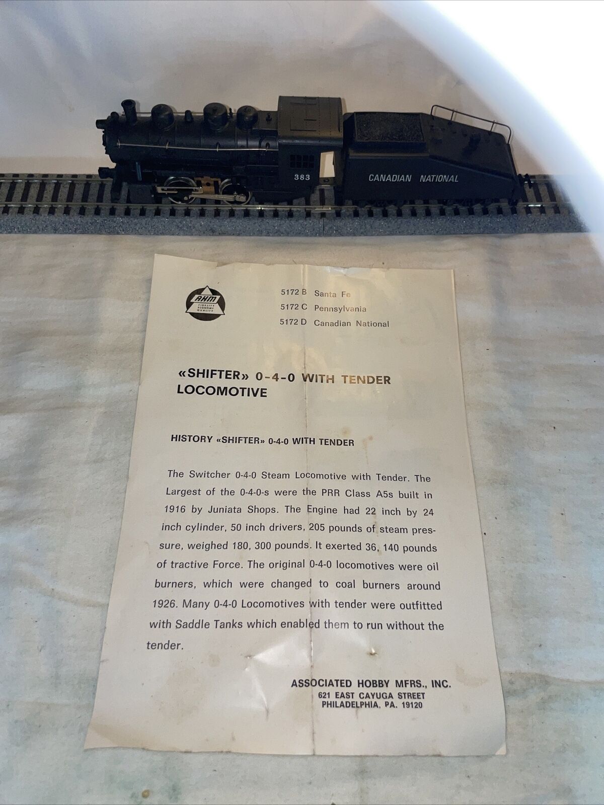 HO Scale AHM 5172D Canadian National  0-4-0 Shifter #383 C-9 Brand New NOS